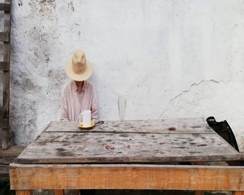 A glass of fresh water on a table in Mexico